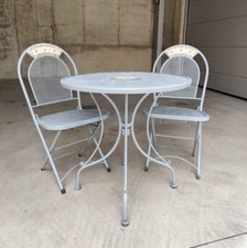 set da giardino/terrazza (n.1 tavolo + n.2 sedie) in ferro battuto