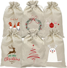 Sacchetti Regalo Natale Medi Juta 20X30,6 Pezzi Sacchetti Natalizi per Regali Ju