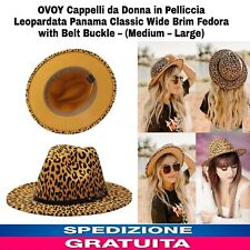 Cappello da Donna in Pelliccia Leopardata Panama Classic (Medium- Large) 