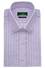 Polo uomo lilla bianca lino