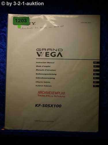 Sony manuale istruzioni kf - sony,