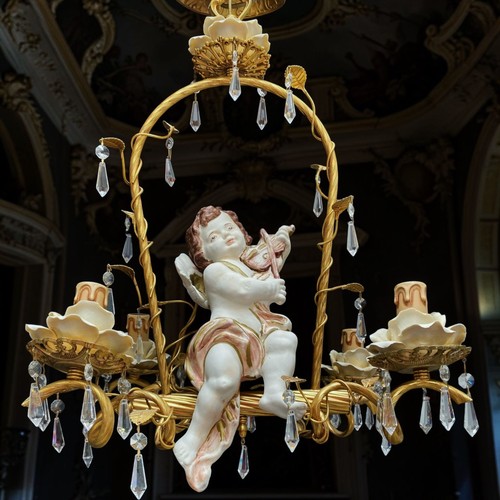 Lampadario ferro dorato e - in,