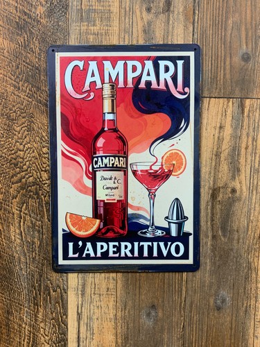 Insegna metallo campari - insegna, in