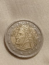 Moneta da 2 euro con errore di conio  2012 Dante Alighieri