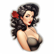 4 adesivi auto sticker pin up