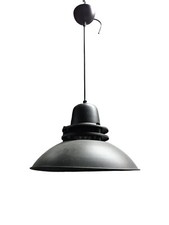 Lampada a sospensione industriale in metallo nero opaco