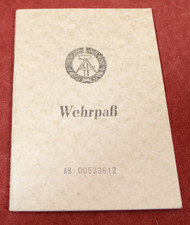 Documento DDR: NVA Wehrpass 1971 Mot-Schützen da Eberswalde-Finow,
