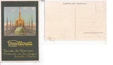 STORIA POSTALE CARTOLINA MILANO TENDE DA CAMPO MORETTI E SACCHI  PER ALPINI  FP