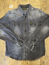 Wrangler® Camicia Shirt Man VINTAGE 90’s COWBOY WESTERN Tg M Denim Grigio