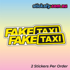 Fake taxi sticker - taxi, vinyl