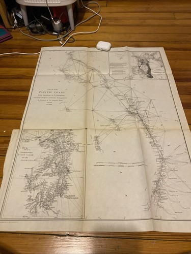 Mappa della costa del pacifico - della,