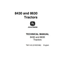 Manuale uso e manutenzione per trattore John Deere 8430 8630 libretto officina riparazione tecnica