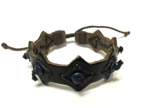 Bracciale cuoio lavorato a - in,