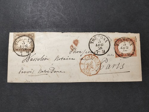Regno sardegna 1858 busta - regno, di