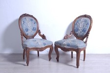 Coppia poltrone fine 800 legno noce antica Sedia poltroncina camera antiquariato