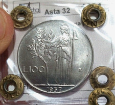 100 lire 1957 FDC-UNC  RARA SIGILLATA In Asta RARA FORTE LUSTRO Di Conio 