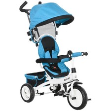 Triciclo per Bambini con Maniglione 6 in 1 Cintura di Sicurezza 1-5 Anni Blu Dec