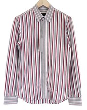 Richmond Camicia Uomo IT48 Grigio Righe Cotone Ricamato Logo Tempo Libero