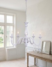 Classic Wood Chandelier Grey