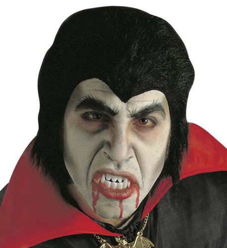 Set dracula parrucca - parrucca, dentiera