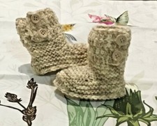 Scarpine scarpette  neonato lana crochet uncinetto Ugg