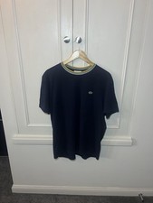 T-shirt uomo Lacoste taglia 4 media oversize blu navy cotone pit 23” L 26”