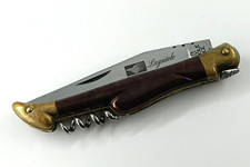 Laguiole Vende Stéphane sommelier France bois laiton corkscrew folding knife