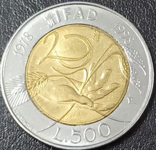 ITALIA MONETA BIMETALLICA 500