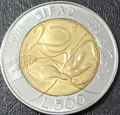 Italia moneta bimetallica 500 - italia,