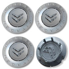 Set 4 mozzi copricerchio centrale in lega Citroen argento 157 mm per Elysee C2