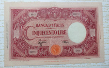 500 LIRE GRANDE "C"REGNO D'ITALIA  VITTORIO EMANUELE III DECRETO RARO 23/08/1943