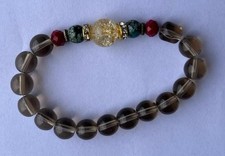 Bracciale Perline Quarzo Fumè