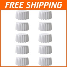 White Round Tablecloths - 120"