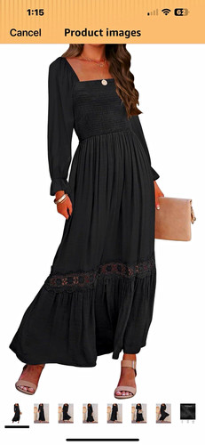 Maxi abito zesica nero - maxi, scollo