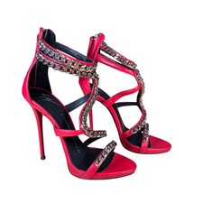 Giuseppe Zanotti Sandali Tacco Alto Stiletto Alieno Catena Serpente Rosso Taglia 37