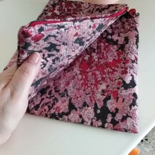  Borsa a portafoglio e fascia per capelli fatti a mano in prezioso jacquard.