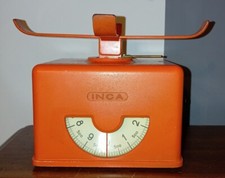 Rara Bilancia Da Cucina Vintage INCA Anni'50 Made Switzerland Metallo Arancione