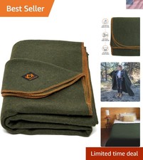 Coperta di lana verde oliva di