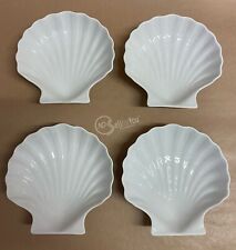 Set di 4 piattini in ceramica a forma di conchiglia 14x3,5 cm mare arredamento