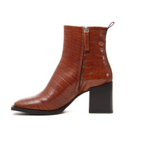 Max&Co by Max Mara croc print leather boots in brown  IT 37 US6,5 Uk 4,5 23cm