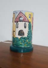 CERAMICA SMALTATA LAMPADA D'ARREDO DIPINTA A MANO