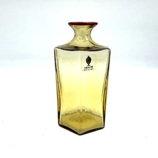 Vaso di Venini Monofiore Esagonale in Vetro di Murano AMBRA del 1981