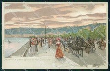 Napoli Città Passeggiata di Via Caracciolo Migliaro cartolina RT2584