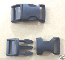 FIBBIA A SCATTO 16 PLASTICA NERA PER BORSE ZAINI MARSUPI CASCHI 2PZ