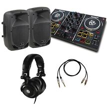 IMPIANTO DJ kit impianto coppia casse attive console Numark cuffie Hercules 