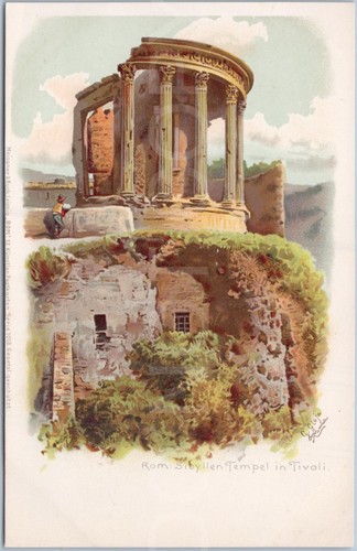 Tivoli vintage postcard temple - vintage,