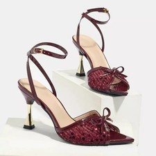 Sandali Bordeaux Tacco 9 cm