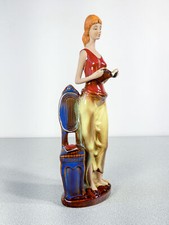 ⚜️ SCULTURA DONNA LIBRO LETTRICE CERAMICA SMALTO DIPINTA STILE ART DECO GLAMOUR