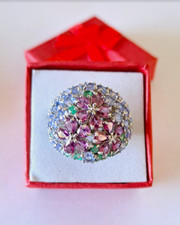 Bague cocktail grenat