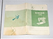 Manuale SINGER 194 Vintage Macchina da cucire ISTRUZIONI ITALIA